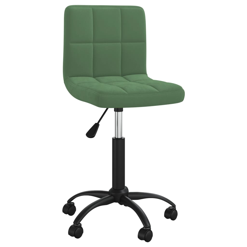 vidaXL Silla de oficina giratoria de terciopelo verde oscuro