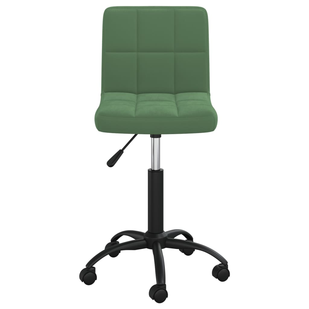 vidaXL Silla de oficina giratoria de terciopelo verde oscuro