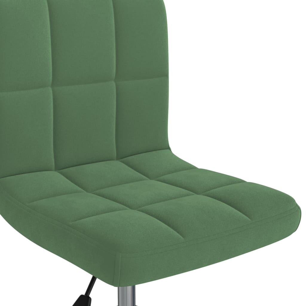 vidaXL Silla de oficina giratoria de terciopelo verde oscuro