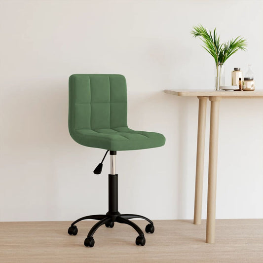 vidaXL Silla de oficina giratoria de terciopelo verde oscuro