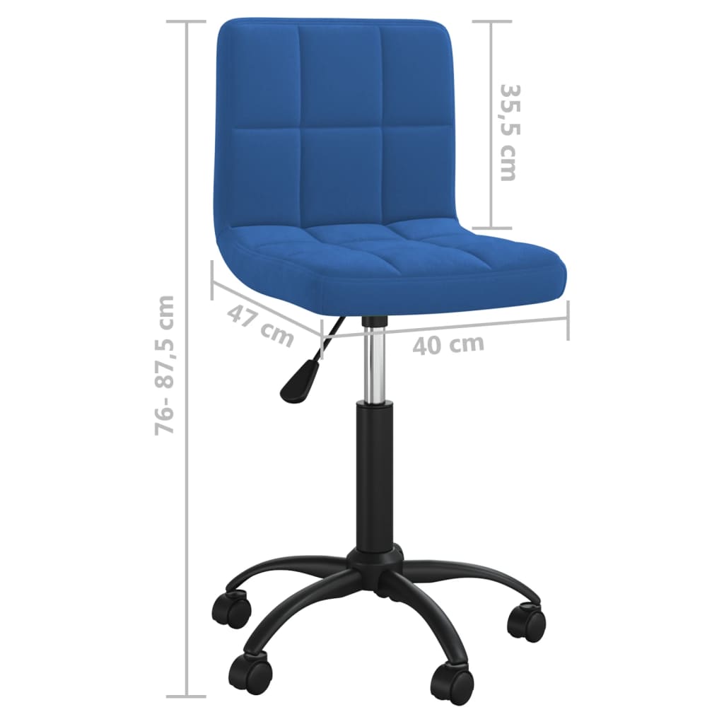 vidaXL Silla de oficina giratoria de terciopelo azul