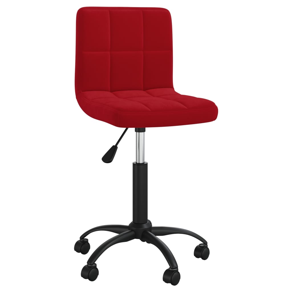 vidaXL Silla de oficina giratoria de terciopelo rojo tinto