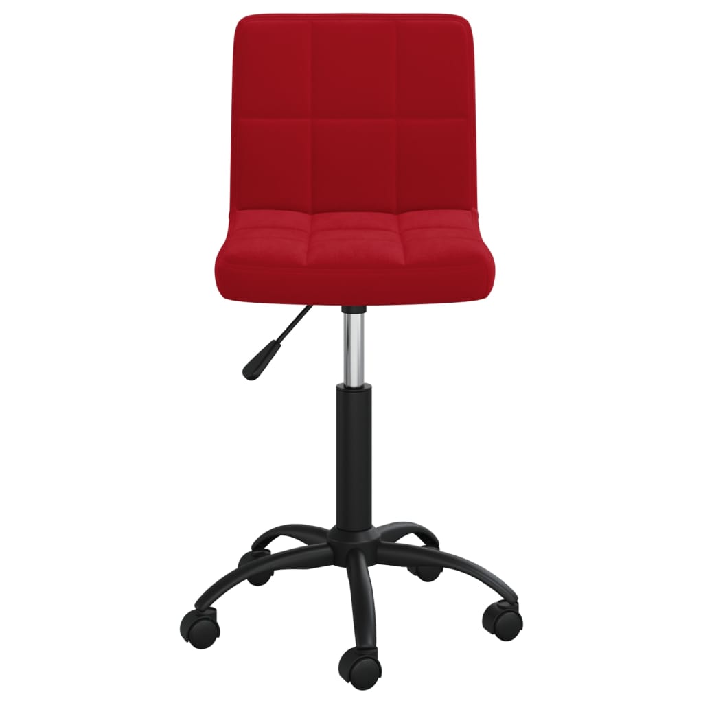 vidaXL Silla de oficina giratoria de terciopelo rojo tinto