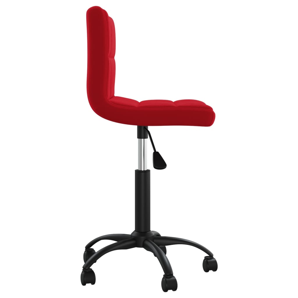 vidaXL Silla de oficina giratoria de terciopelo rojo tinto