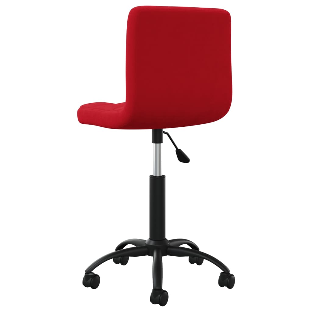 vidaXL Silla de oficina giratoria de terciopelo rojo tinto