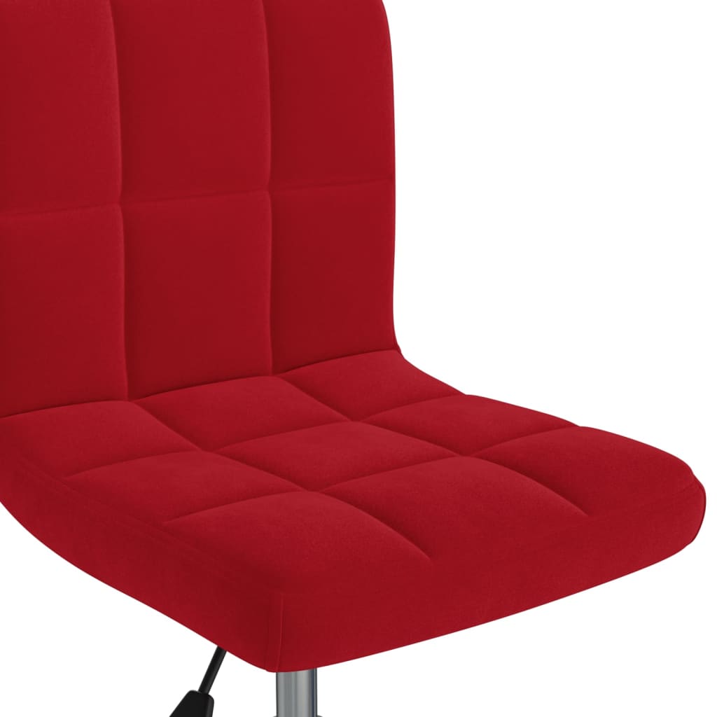 vidaXL Silla de oficina giratoria de terciopelo rojo tinto