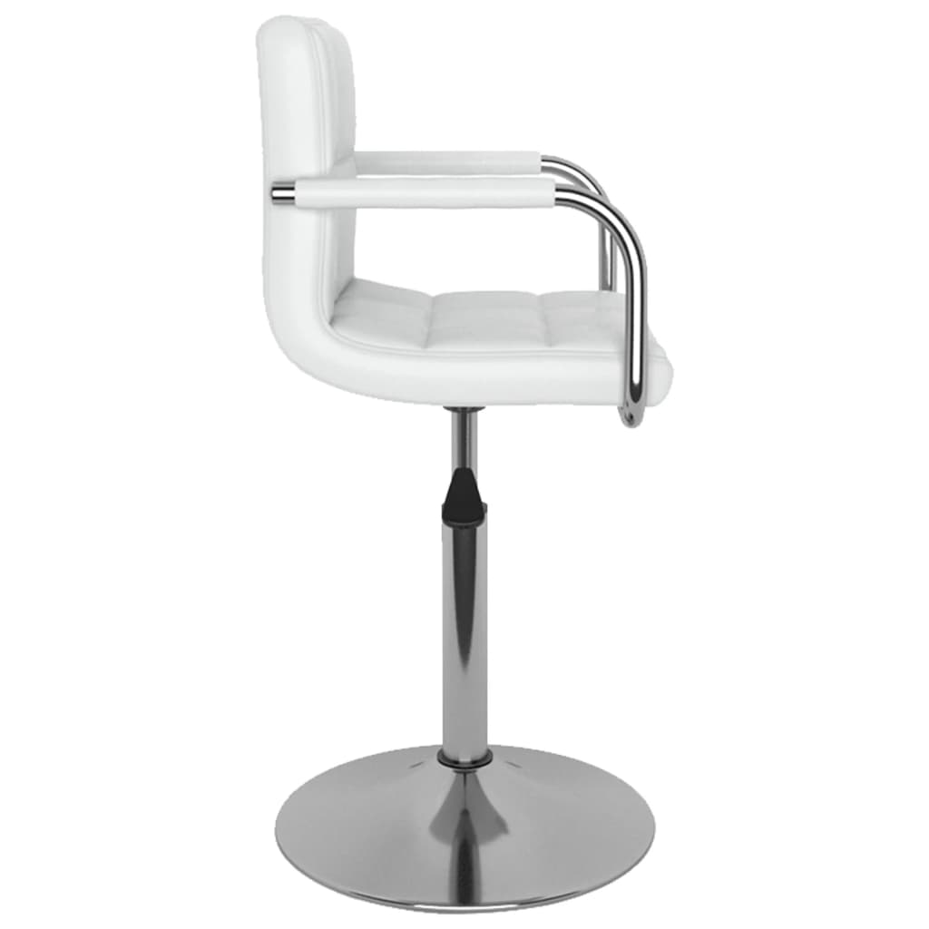 vidaXL Sillas de comedor giratorias 2 unidades cuero sintético blanco