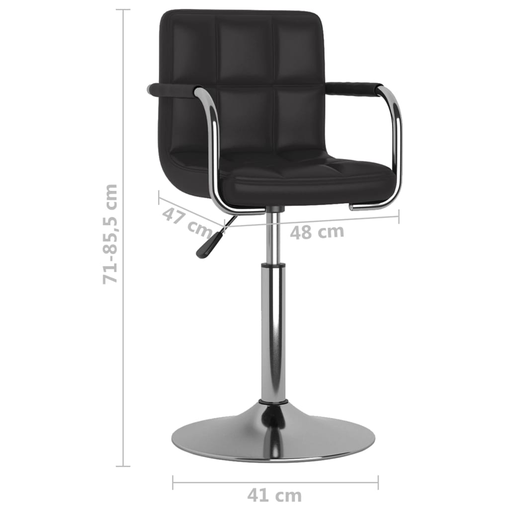 vidaXL Sillas de comedor giratorias 2 unidades cuero sintético negro