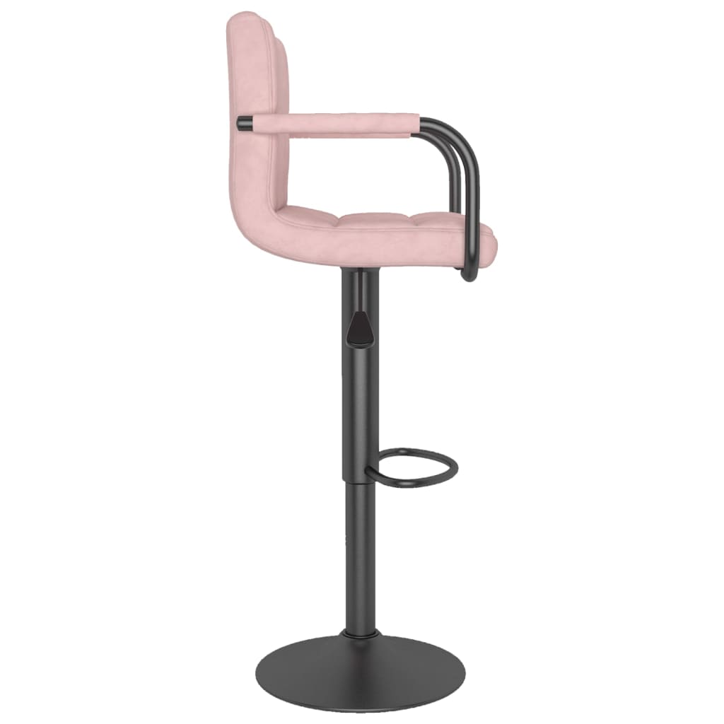 vidaXL Taburete de cocina de terciopelo rosa