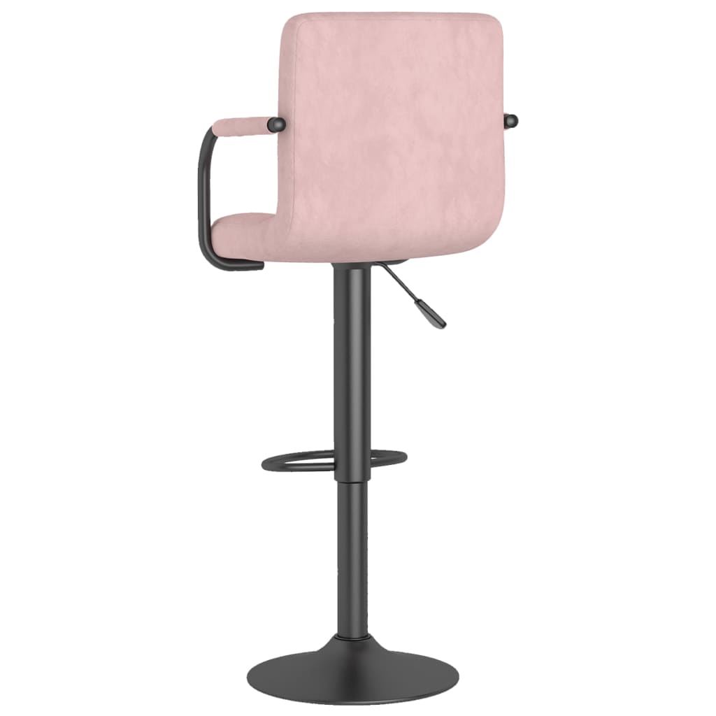 vidaXL Taburete de cocina de terciopelo rosa