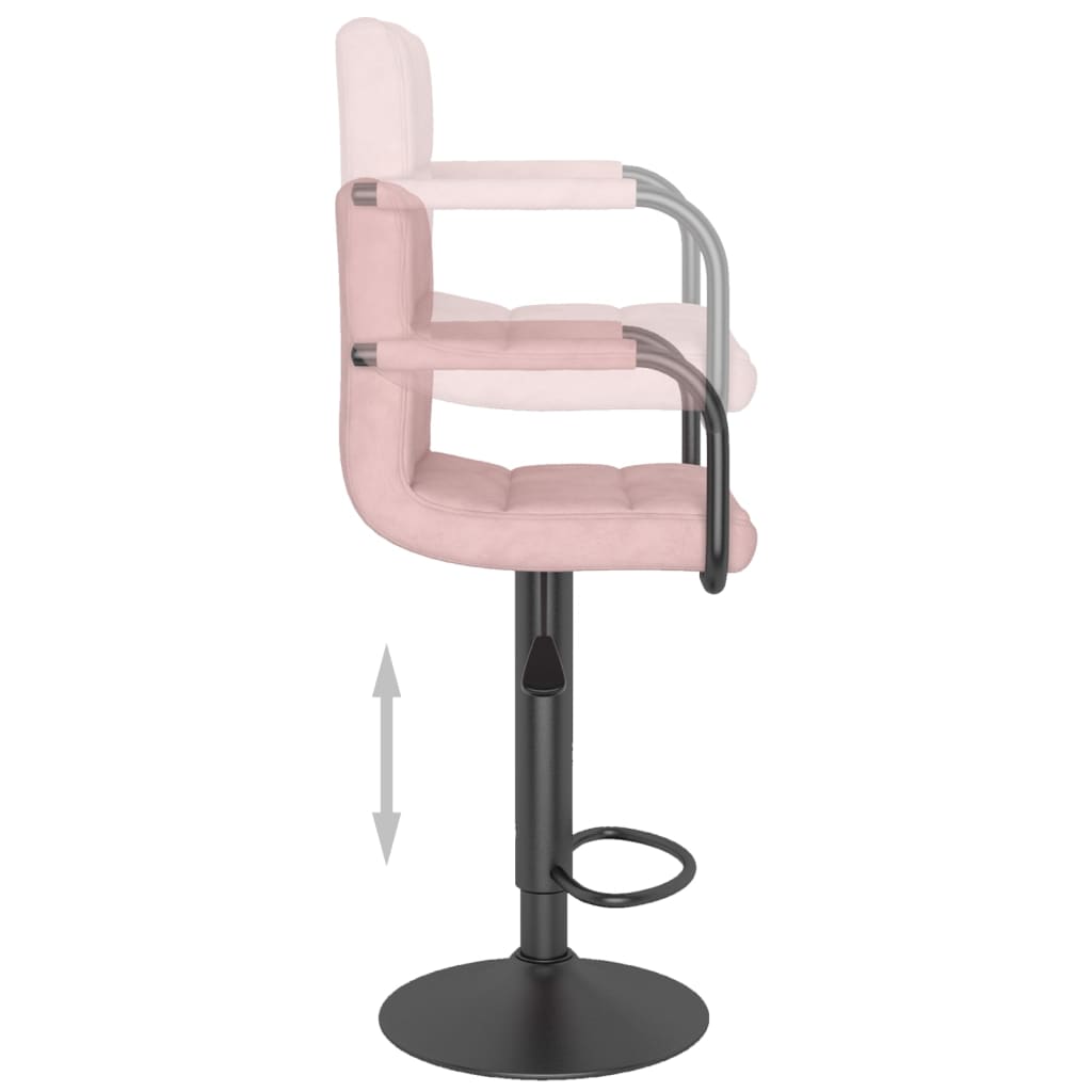 vidaXL Taburete de cocina de terciopelo rosa