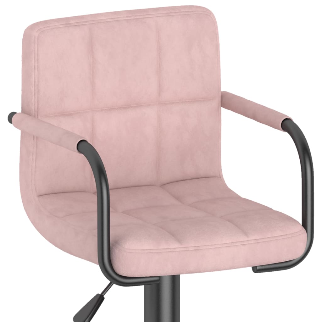 vidaXL Taburete de cocina de terciopelo rosa