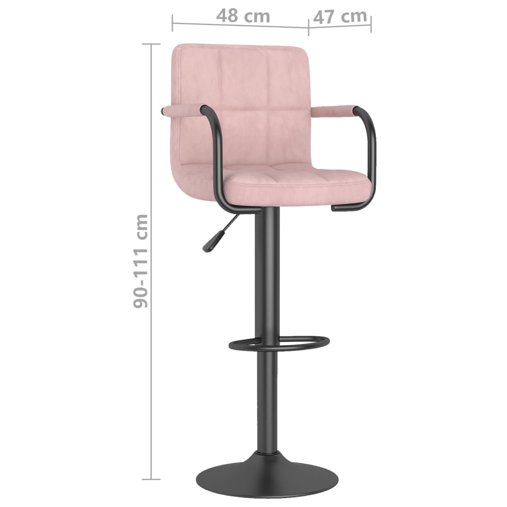 vidaXL Taburete de cocina de terciopelo rosa