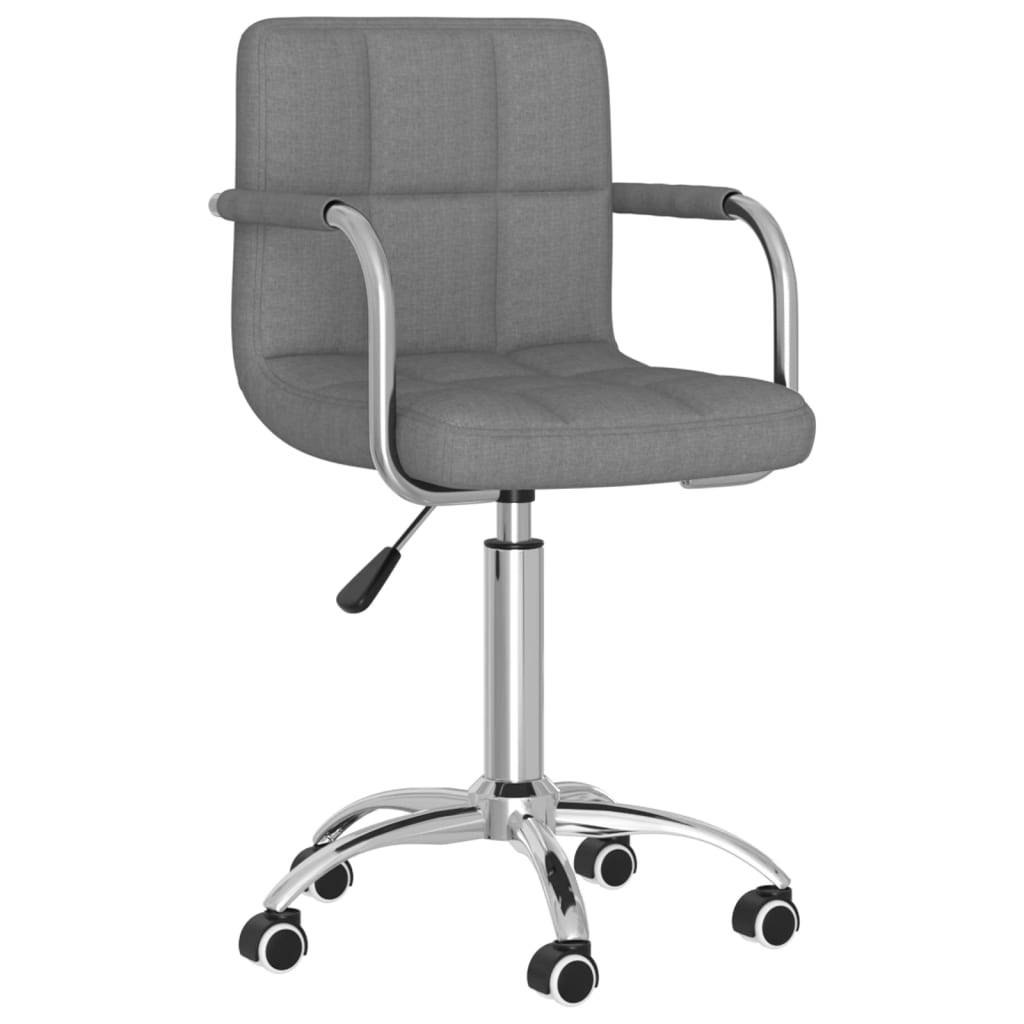 vidaXL Silla de oficina giratoria de tela gris claro