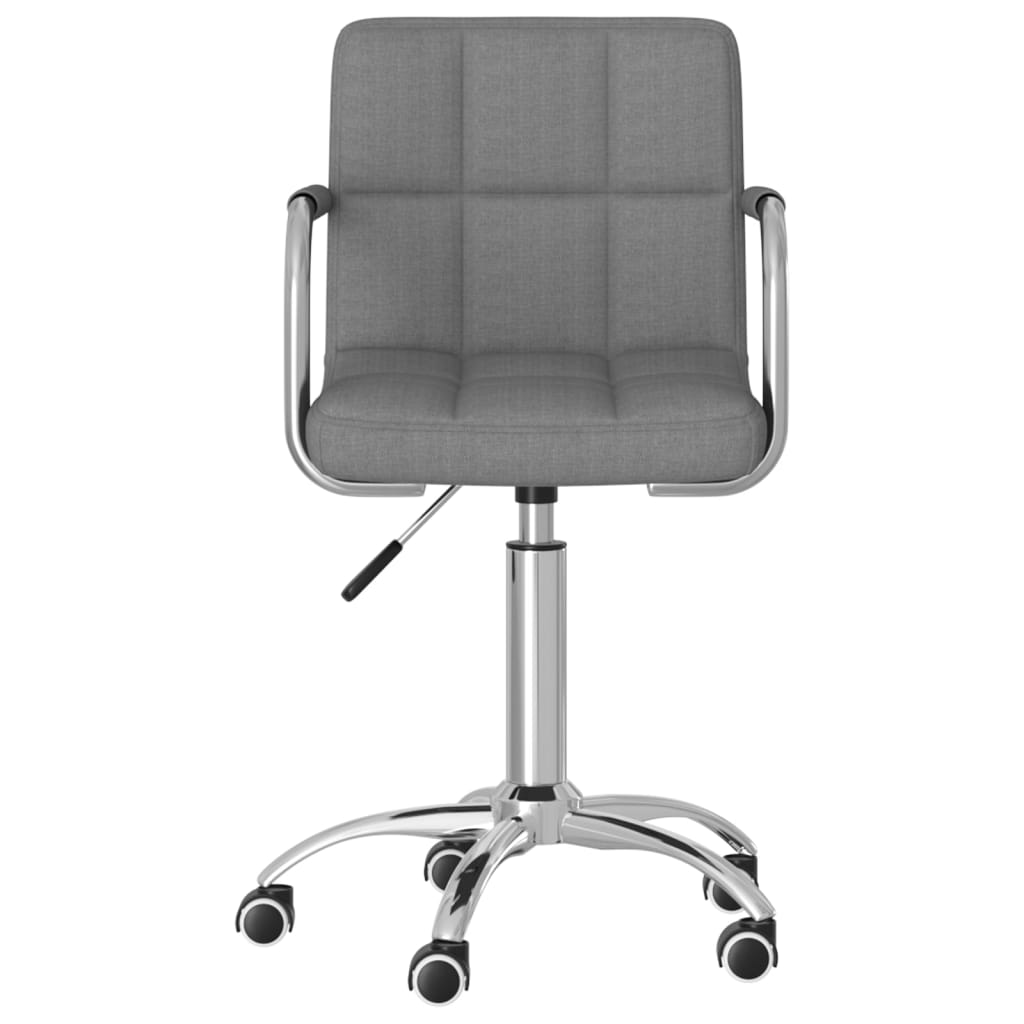 vidaXL Silla de oficina giratoria de tela gris claro