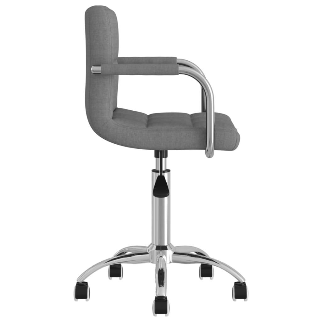 vidaXL Silla de oficina giratoria de tela gris claro