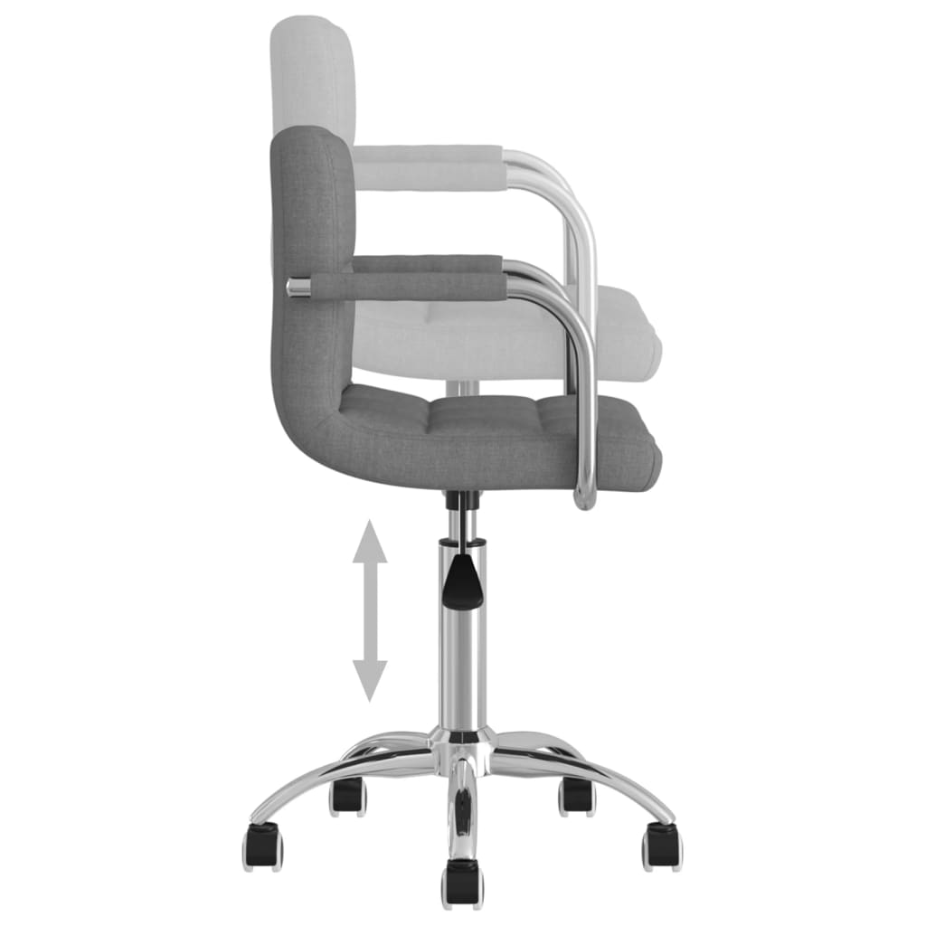 vidaXL Silla de oficina giratoria de tela gris claro