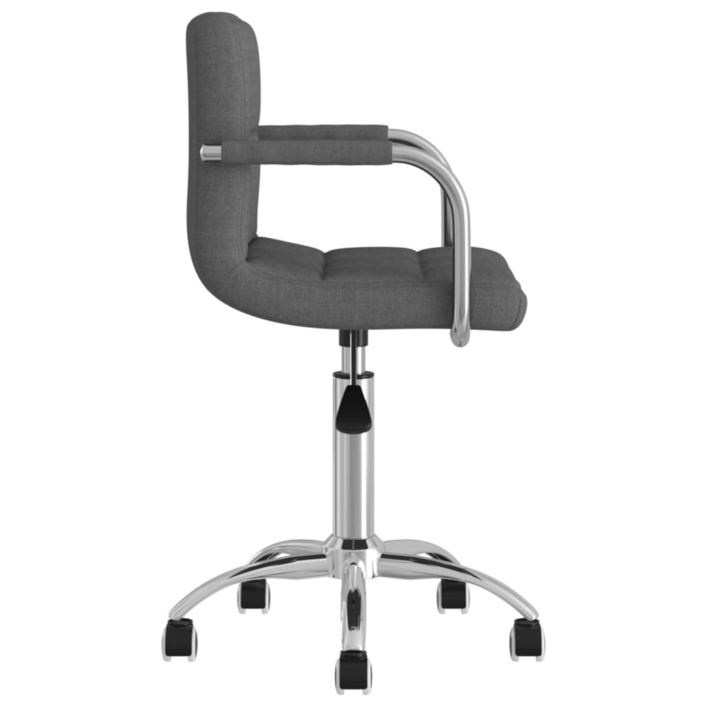 vidaXL Silla de oficina giratoria tela gris oscuro