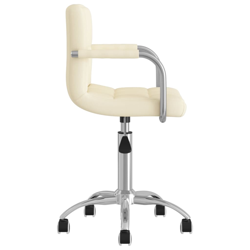 vidaXL Silla de oficina giratoria de tela color crema