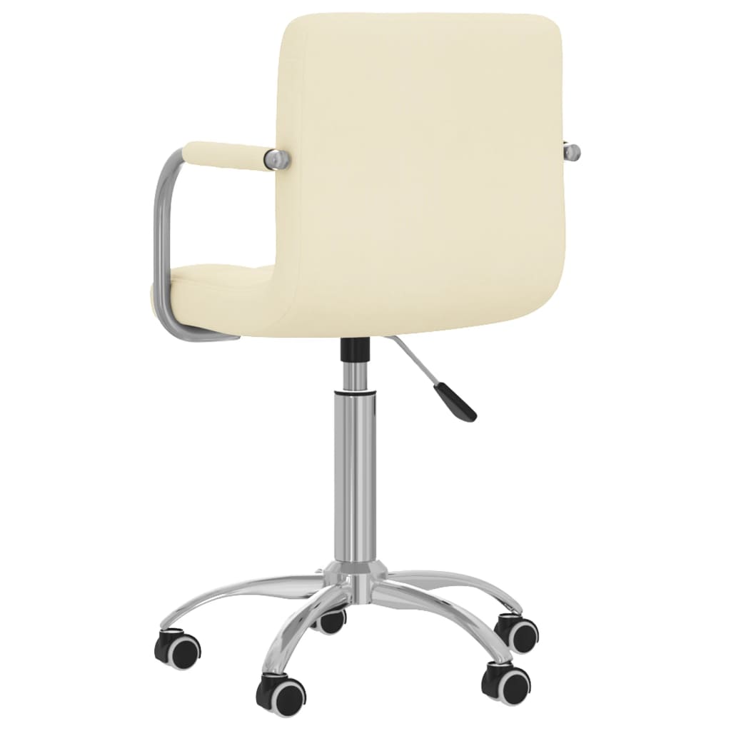 vidaXL Silla de oficina giratoria de tela color crema