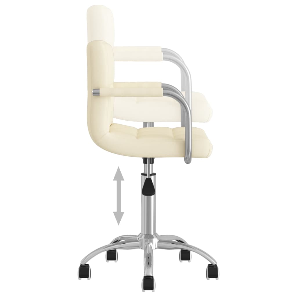 vidaXL Silla de oficina giratoria de tela color crema