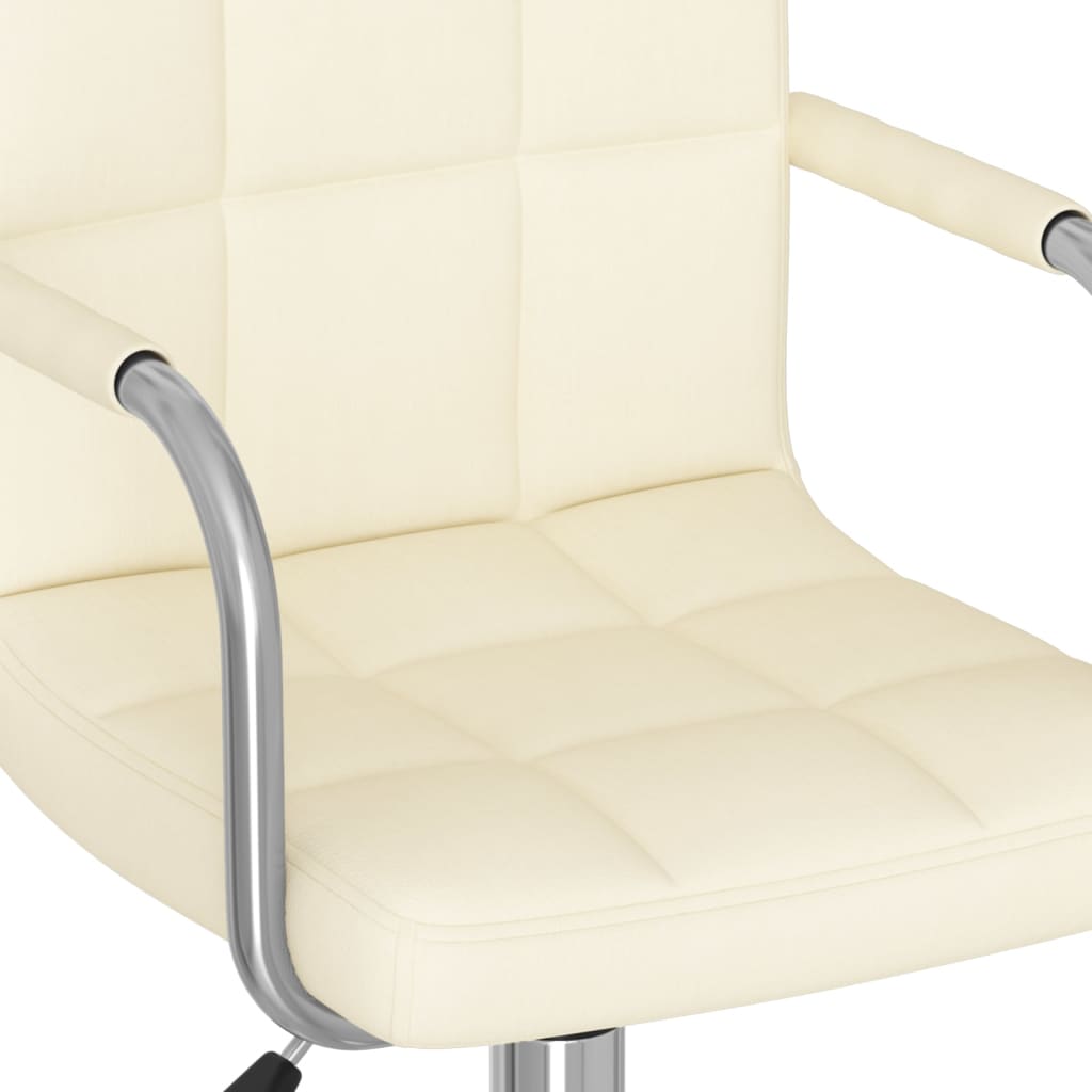 vidaXL Silla de oficina giratoria de tela color crema