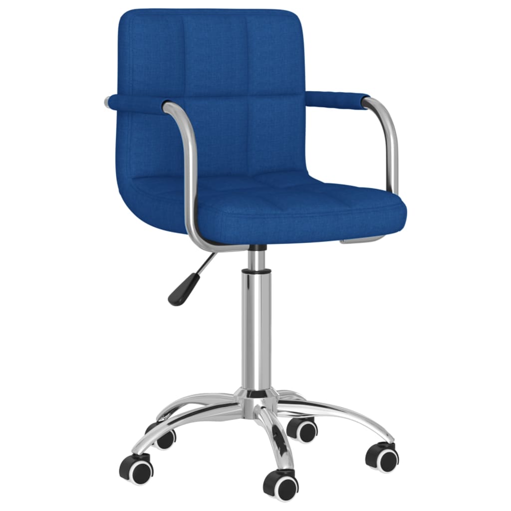 vidaXL Silla de oficina giratoria de tela azul