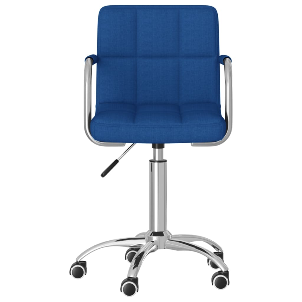 vidaXL Silla de oficina giratoria de tela azul