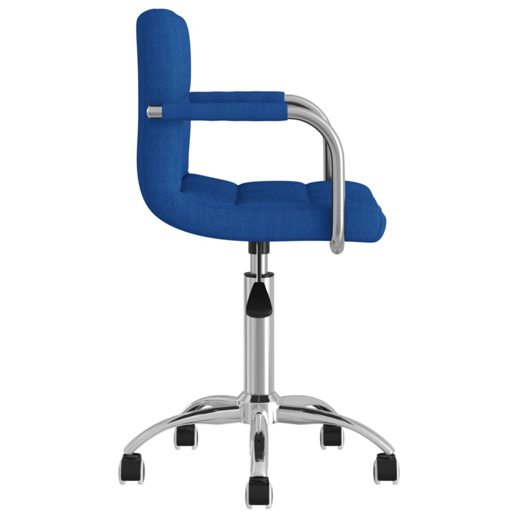 vidaXL Silla de oficina giratoria de tela azul