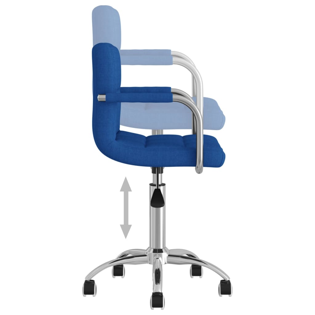 vidaXL Silla de oficina giratoria de tela azul