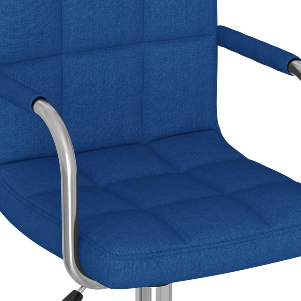 vidaXL Silla de oficina giratoria de tela azul