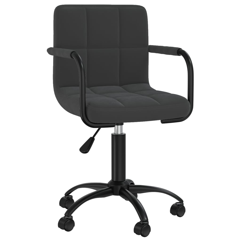 vidaXL Silla de oficina giratoria de terciopelo negro