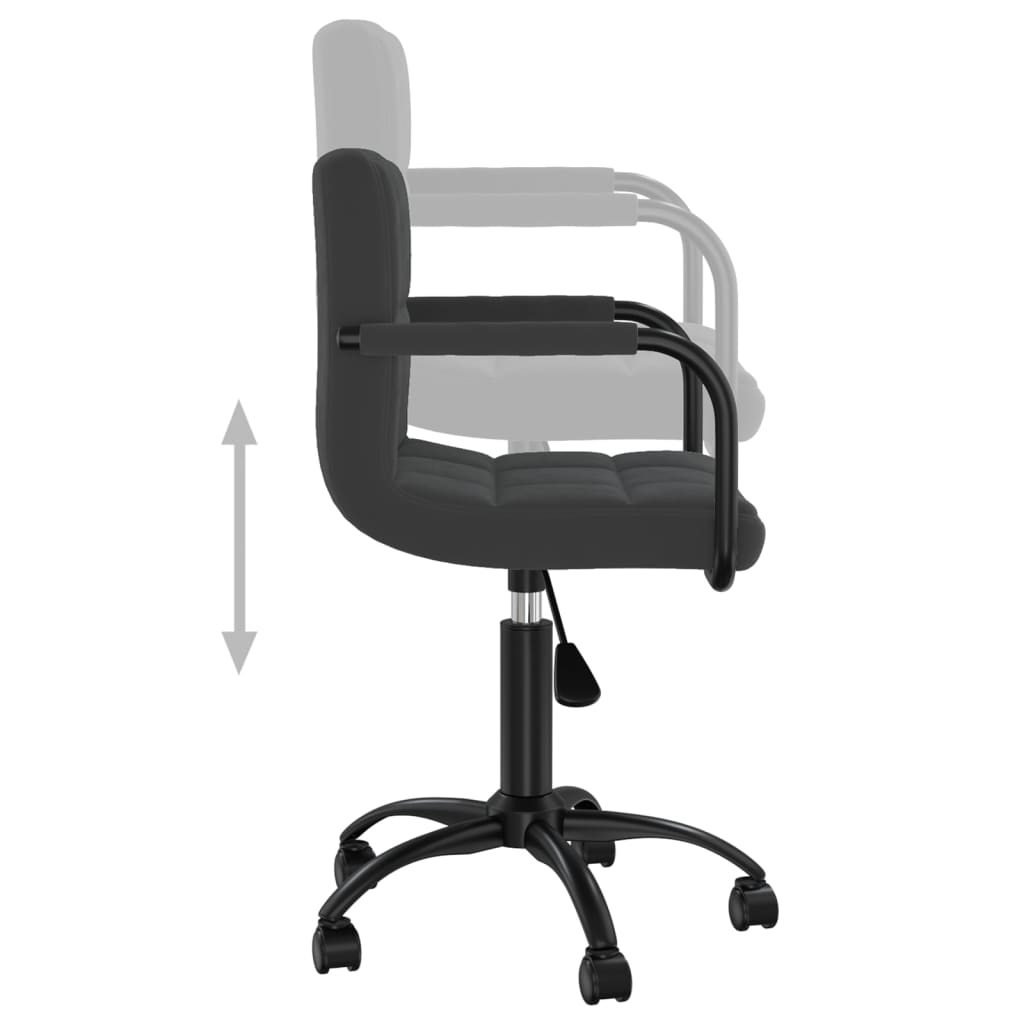 vidaXL Silla de oficina giratoria de terciopelo negro