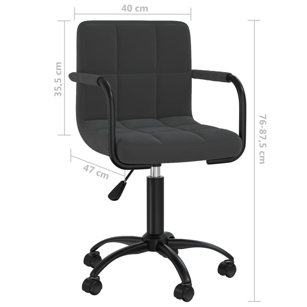 vidaXL Silla de oficina giratoria de terciopelo negro