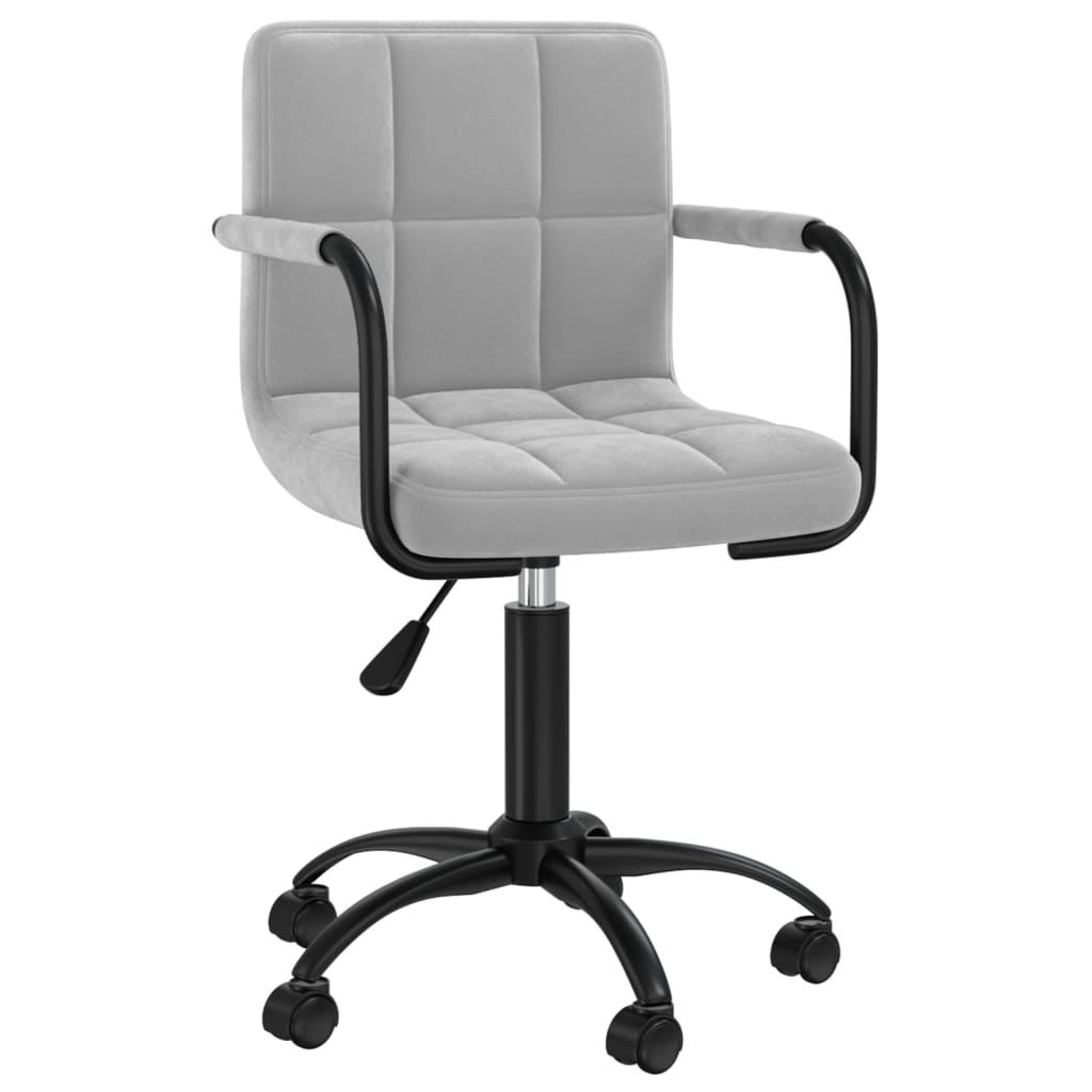 vidaXL Silla de oficina giratoria de terciopelo gris claro