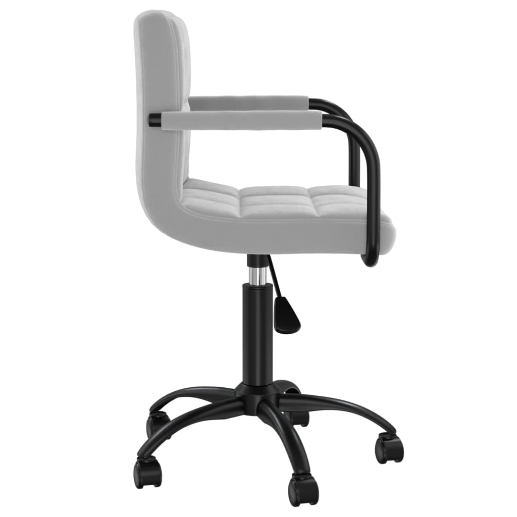 vidaXL Silla de oficina giratoria de terciopelo gris claro