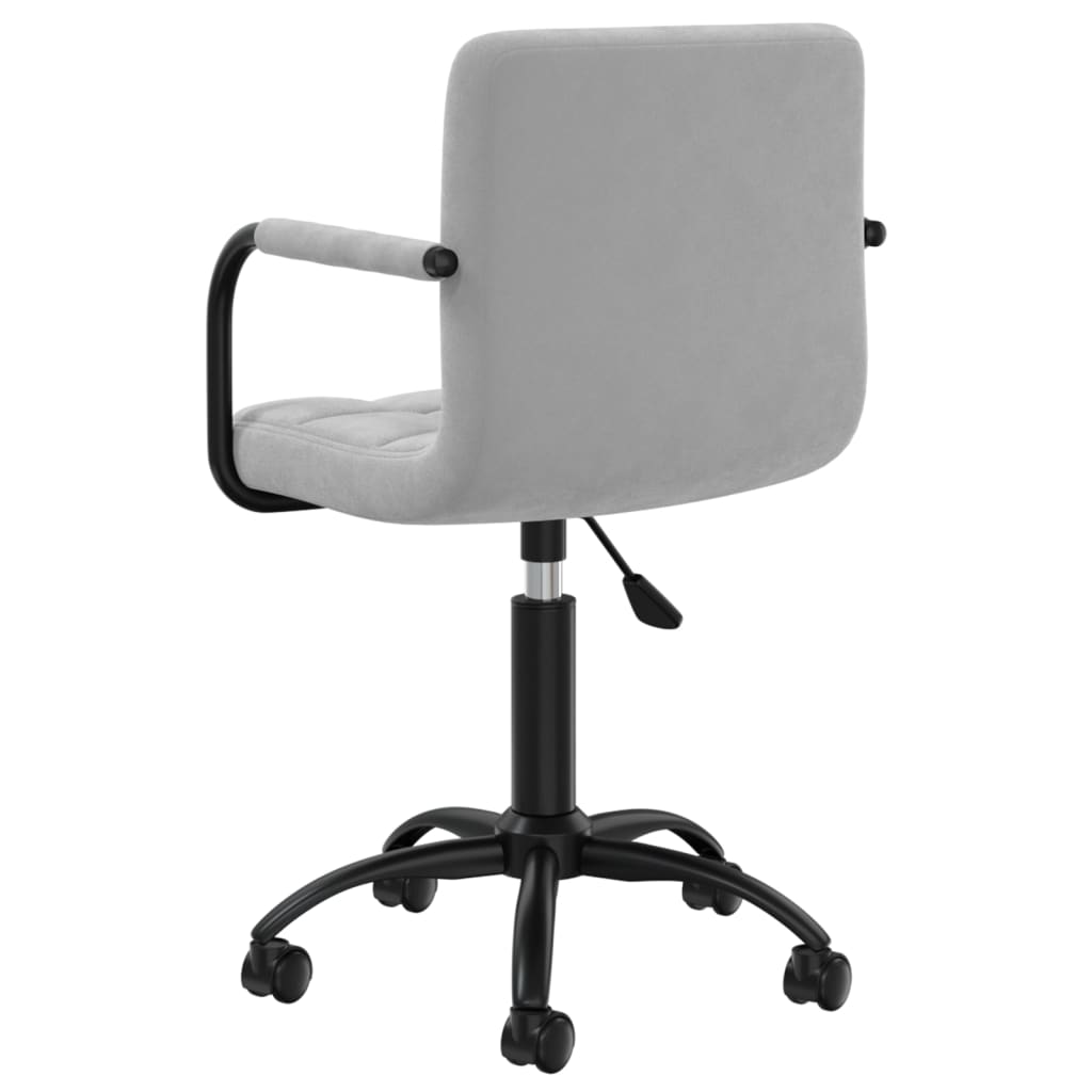 vidaXL Silla de oficina giratoria de terciopelo gris claro