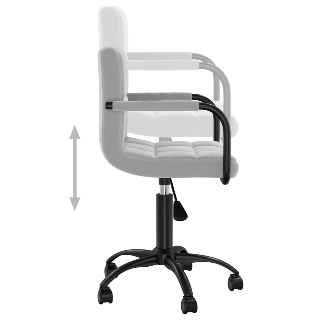 vidaXL Silla de oficina giratoria de terciopelo gris claro