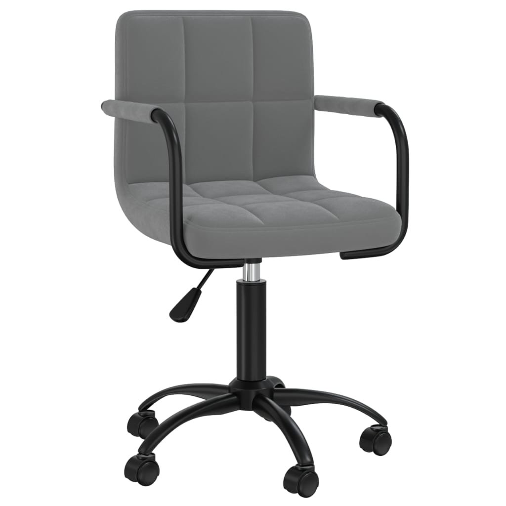 vidaXL Silla de oficina giratoria de terciopelo gris oscuro