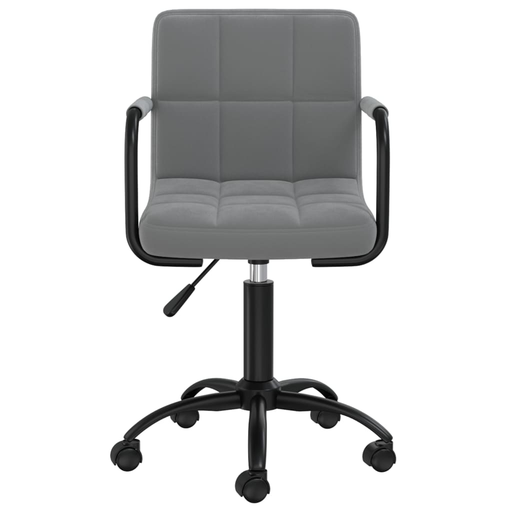 vidaXL Silla de oficina giratoria de terciopelo gris oscuro