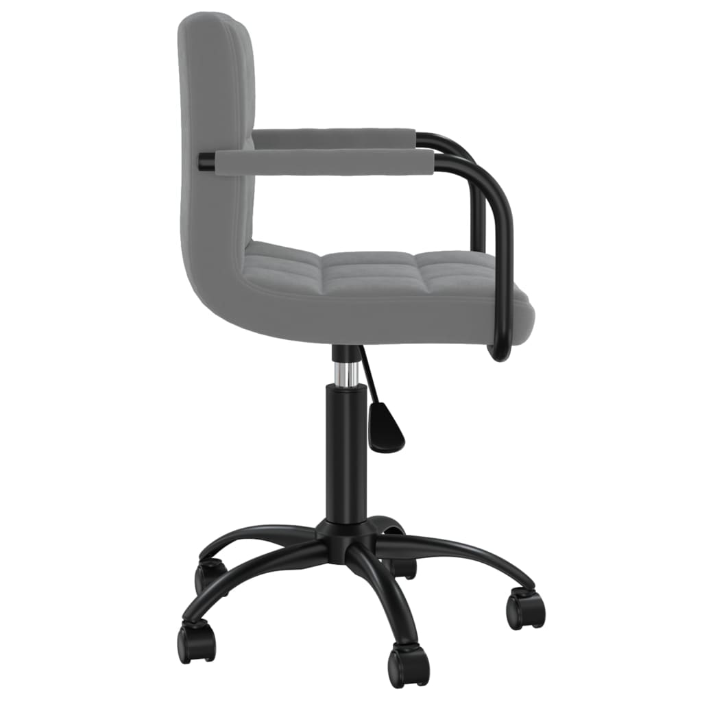 vidaXL Silla de oficina giratoria de terciopelo gris oscuro