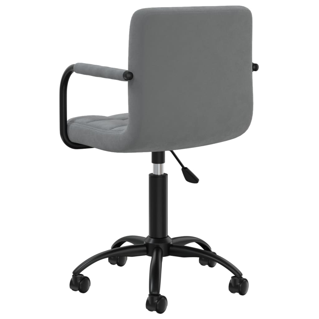 vidaXL Silla de oficina giratoria de terciopelo gris oscuro