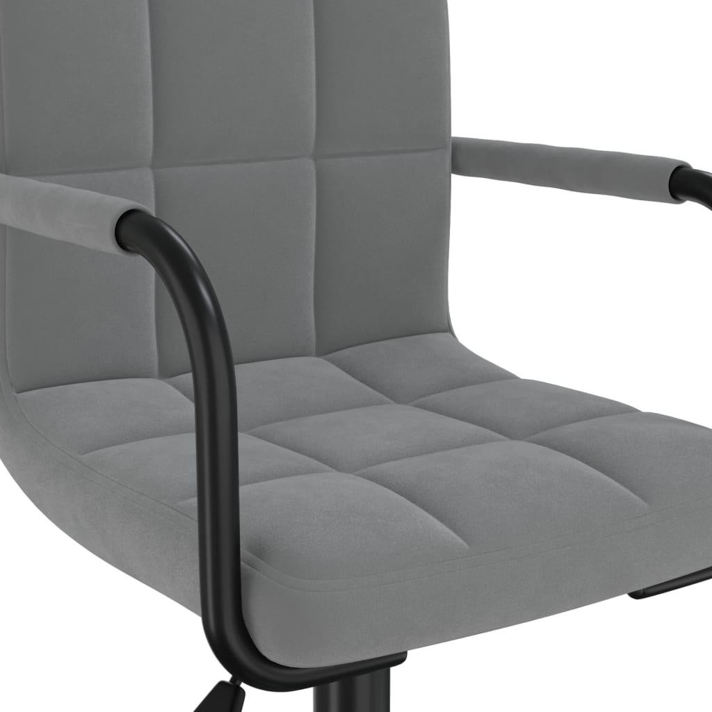 vidaXL Silla de oficina giratoria de terciopelo gris oscuro