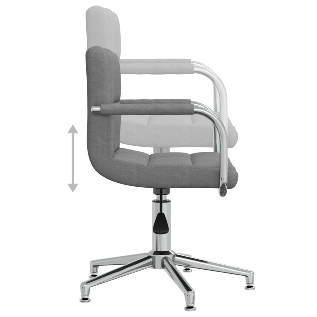 vidaXL Silla de oficina giratoria de tela gris claro