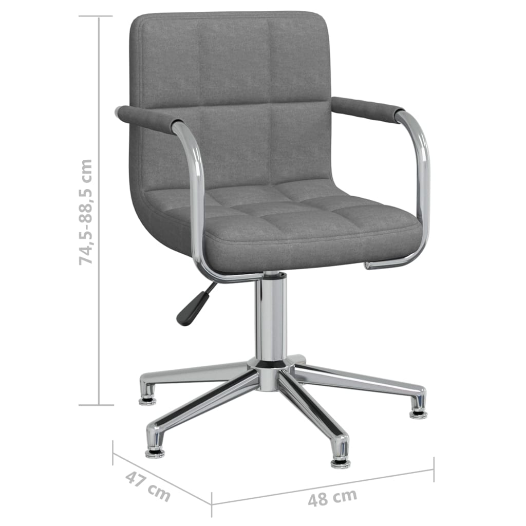 vidaXL Silla de oficina giratoria de tela gris claro