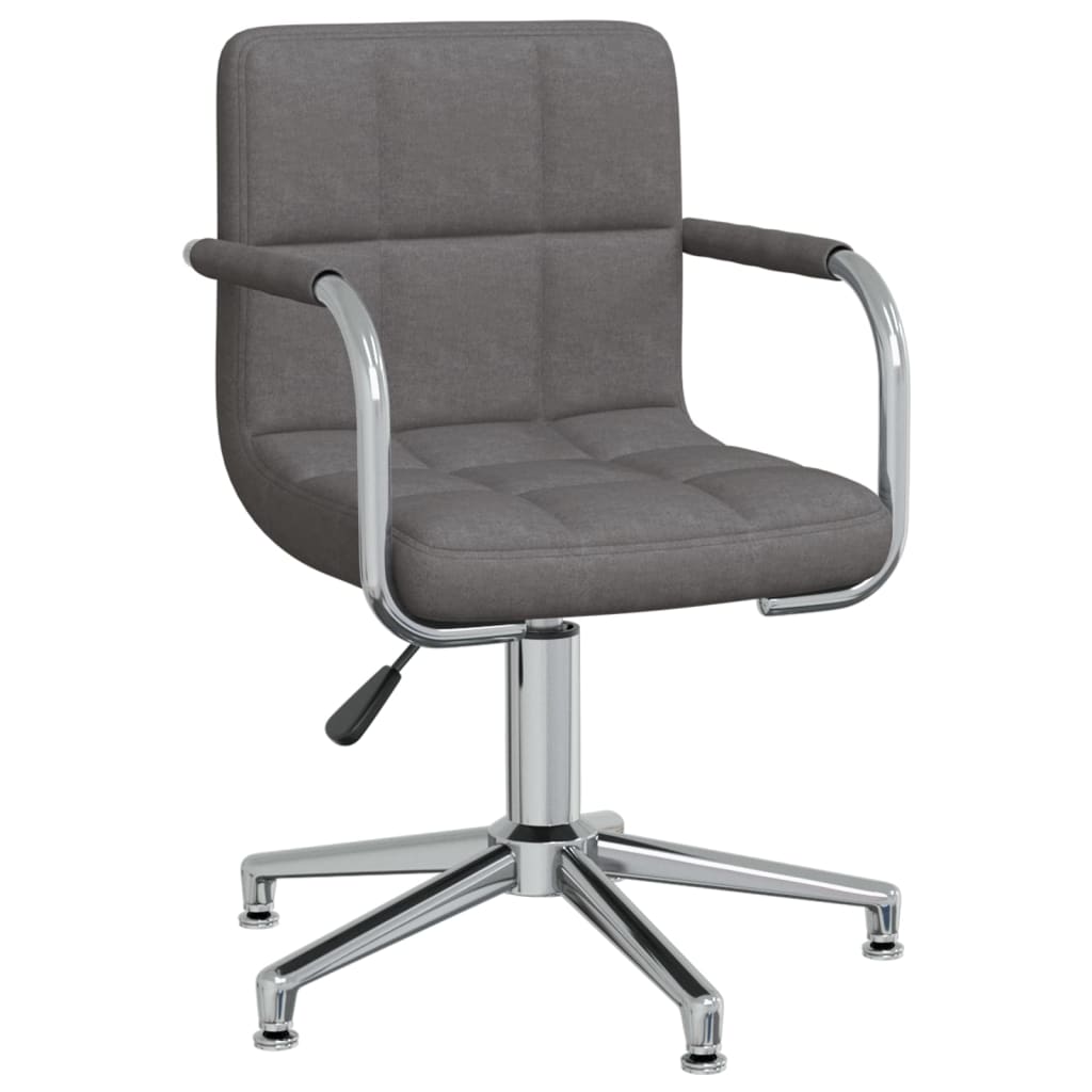 vidaXL Silla de oficina giratoria tela gris oscuro