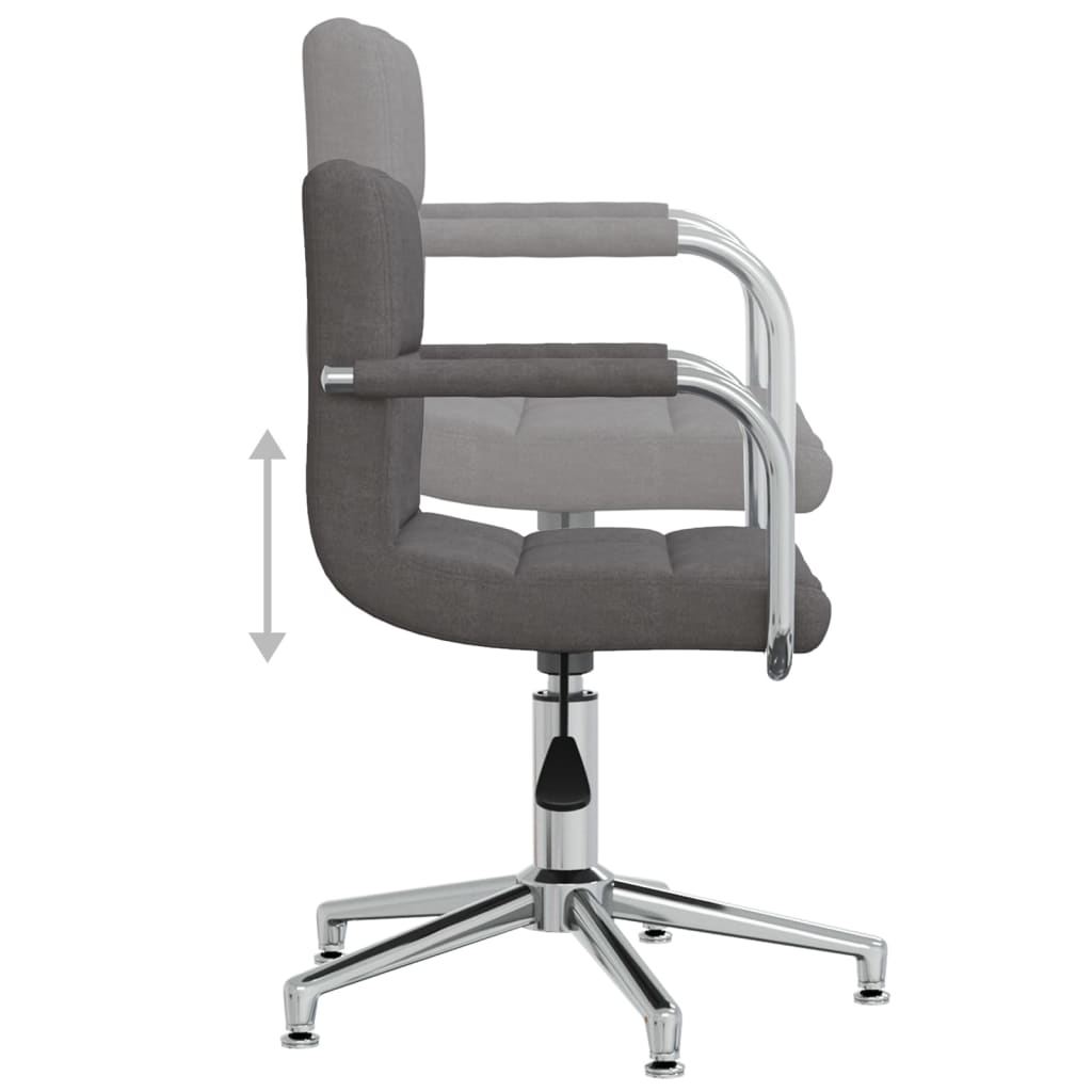 vidaXL Silla de oficina giratoria tela gris oscuro