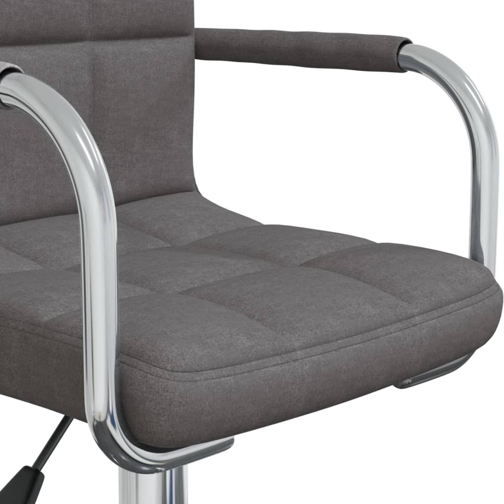 vidaXL Silla de oficina giratoria tela gris oscuro