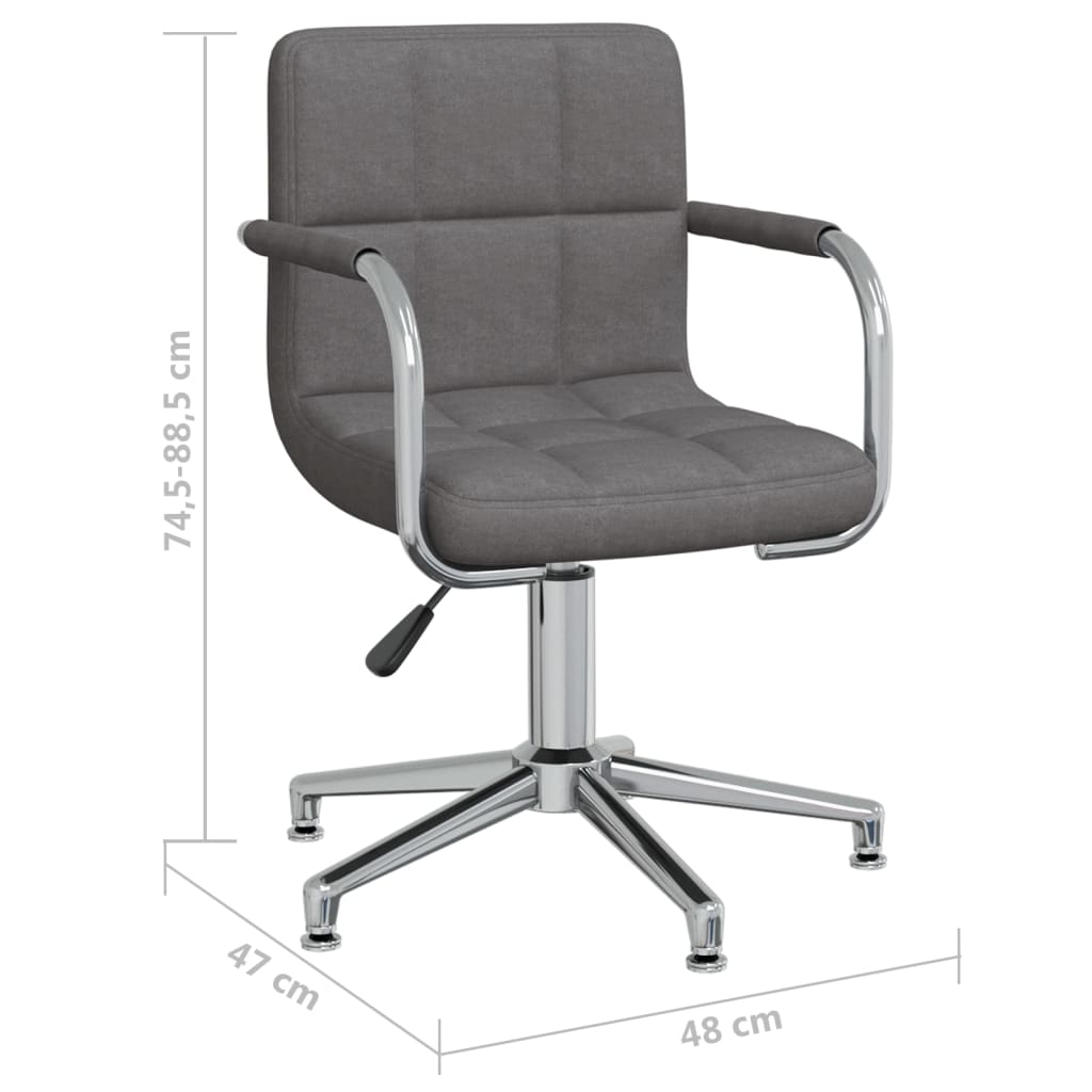 vidaXL Silla de oficina giratoria tela gris oscuro