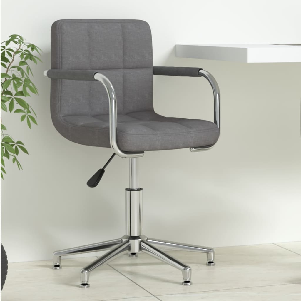 vidaXL Silla de oficina giratoria tela gris oscuro